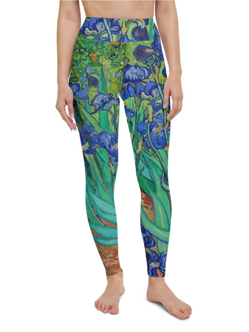 Rose + Gaia Wearable Art Van Gogh Irises Colorful Artsy Yoga Leggings size XS